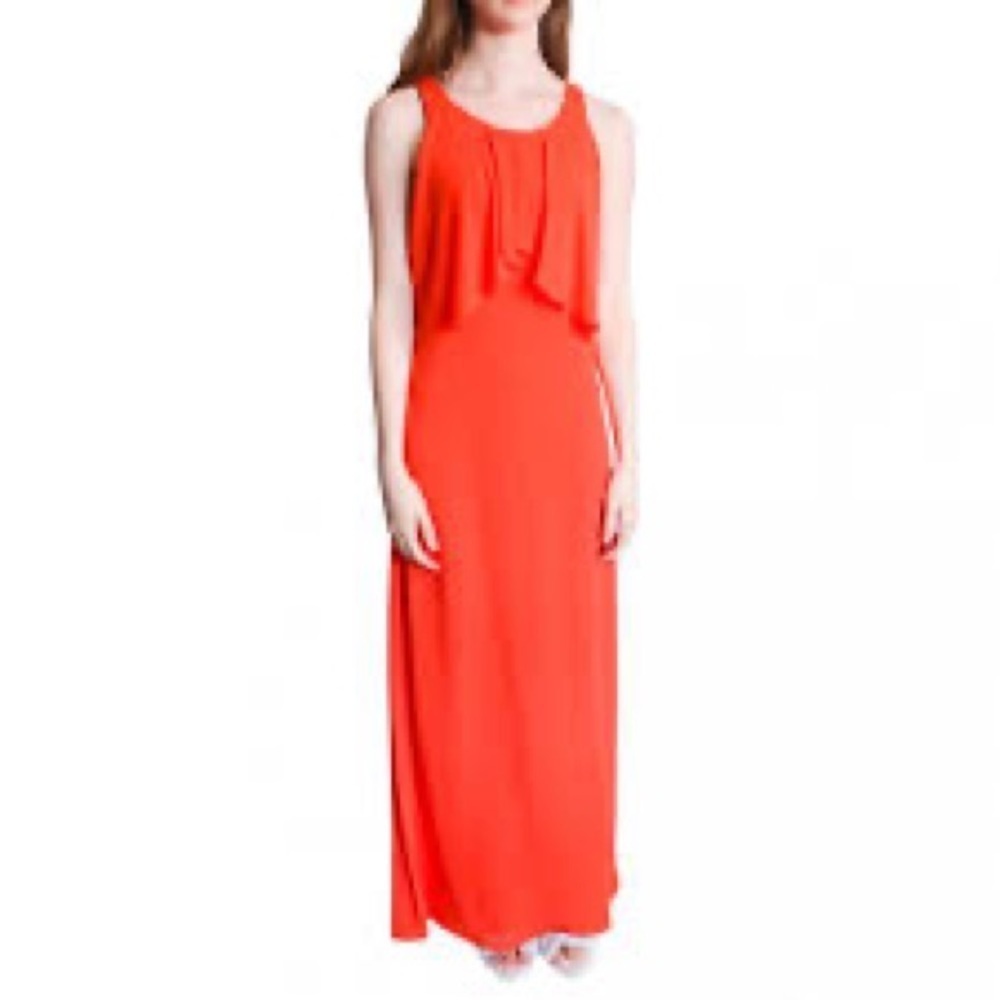 373- BCBG MaxAzria NWT Stunning red tiered maxi dress, perfect for summer Size S